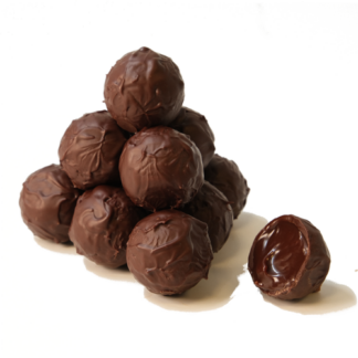 10 pieces Truffle - Dark Salted Caramel A dark truffle ball filled with a salted caramel ganache made with dark chocolate Accra 62%.