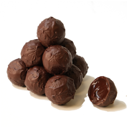 10 pieces Truffle - Dark Salted Caramel A dark truffle ball filled with a salted caramel ganache made with dark chocolate Accra 62%.
