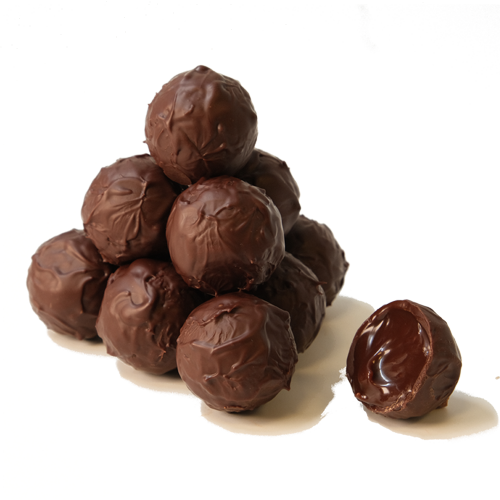 10 pieces Truffle - Dark Salted Caramel A dark truffle ball filled with a salted caramel ganache made with dark chocolate Accra 62%.